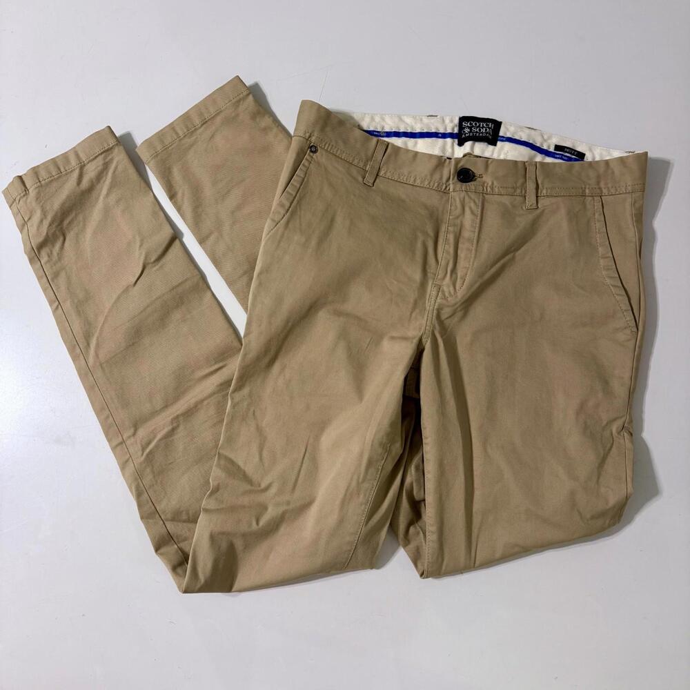 SCOTCH & SODA AMSTERDAM Men Mott Super Slim Fit Organic Cotton Chino Pants 28/32